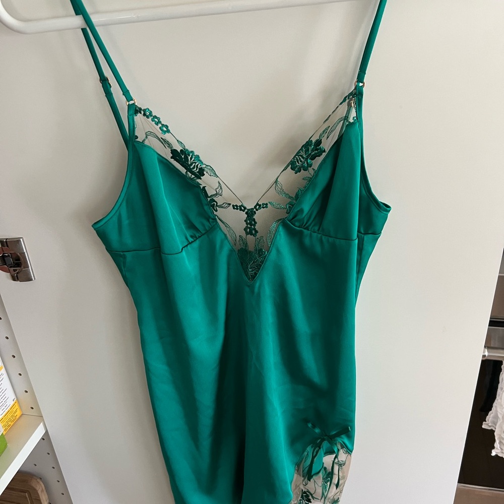 Honey Birdette Green Lace Chemise